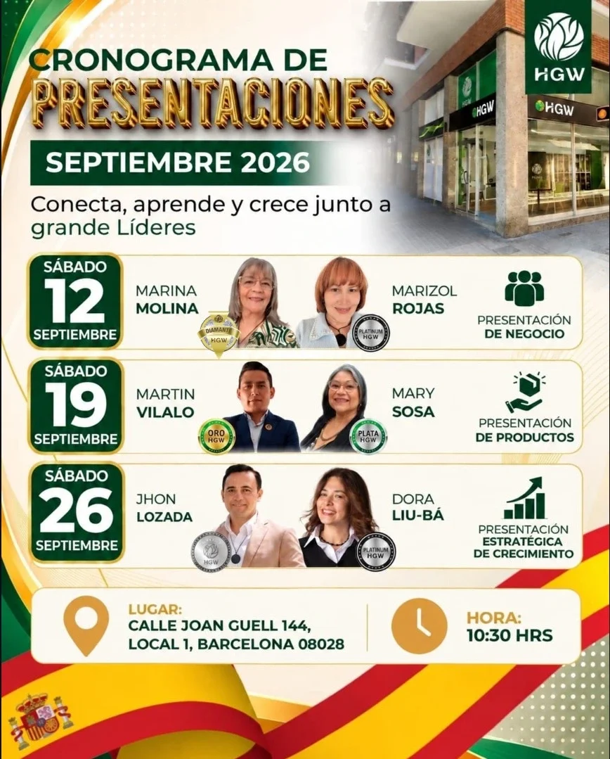 📢✨ CRONOGRAMA DE PRESENTACIONES HGW – AGOSTO 2026 ✨📢
